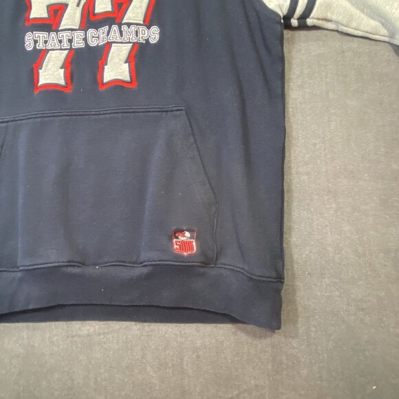 Hard Knocks 77 State Champs Embroidered Navy & Gray Sweater Hoodie Mens Size XL - Picture 7 of 10